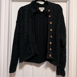 Button down black sweater